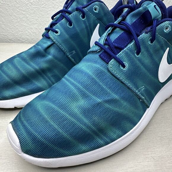 Nike Roshe One Blue Green Athletic Running Shoes - Picture 5 of 7